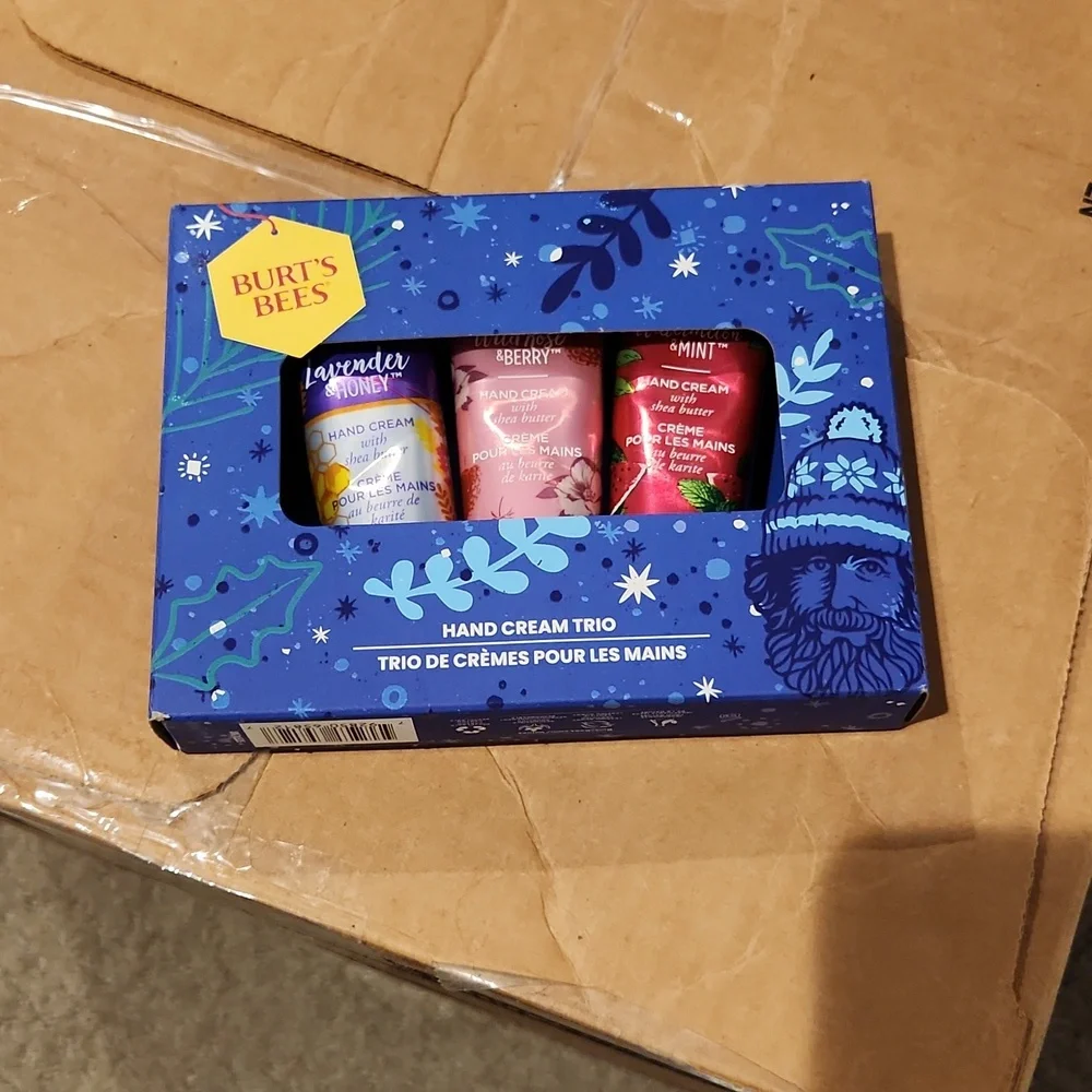NEW Burts Bees Hand Cream Trio. NEW IN BOX